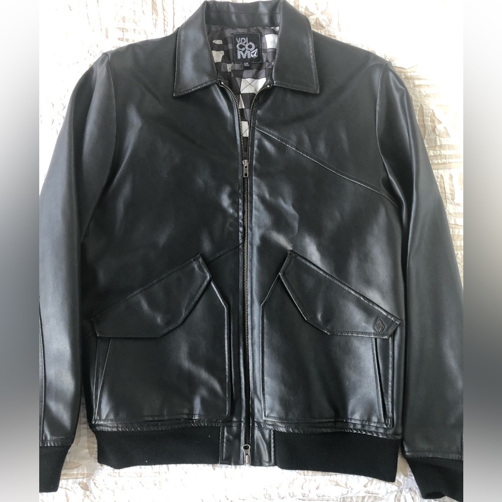 Volcom Leather Bomber Jacket